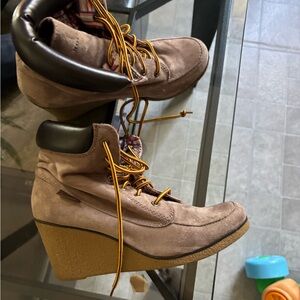 Stylish Brown Wedge Ankle Boots